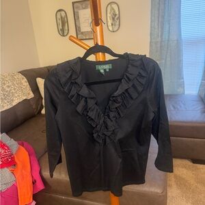 Black Ruffled Blouse